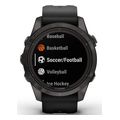 rolo garmin fenix 7s pro sapphire solar titanium carbon gray dlc with black extra photo 2