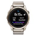rolo garmin epix pro sapphire 42mm soft gold with cream heathered nylon extra photo 1