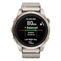 rolo garmin epix pro sapphire 42mm soft gold with cream heathered nylon extra photo 3