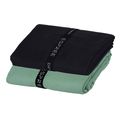 set me 2 petsetes microfiber espree fast dry solid green black 75 x 150 cm extra photo 1