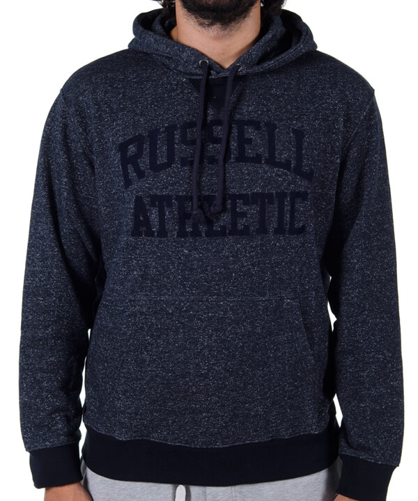 Russell Athletic animal print pullover hoodie in black