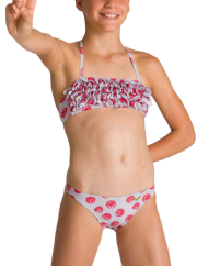 magio arena tropical summer bandeau rouche bikini gkri kokkino 128 cm photo