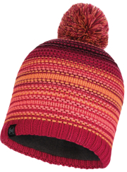 skoyfos buff knitted fleece band hat neper bright pink roz photo