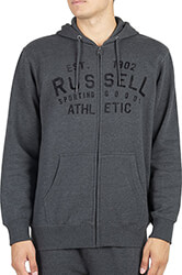 zaketa russell athletic sporting goods zip through hoody anthraki photo