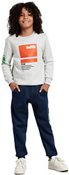 set mployza panteloni bodytalk crewneck jogger pants gkri anoikto melanze photo