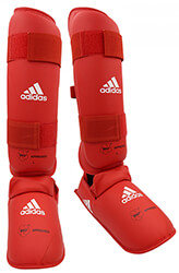 epikalamides karate adidas shin guard with removable instep wkf approved 66135 kokkines xs photo