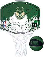 mpasketaki wilson nba team mini hoop milwaukee bucks prasino photo