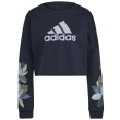 mployza adidas performance x farm rio print loose cropped fleece logo sweatshirt mple skoyro photo