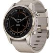 rolo garmin fenix 7s pro sapphire solar soft gold with limestone leather photo