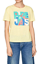 t shirt pepe jeans brooke pl504439 anoixto kitrino photo