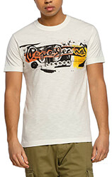 t shirt pepe jeans amersham pm504034 krem photo