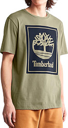 t shirt timberland stack logo tb0a2aj1 xaki photo