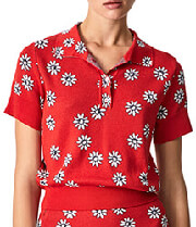 t shirt polo pepe jeans priscilla pl701847 floral print polo kokkino photo