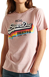 t shirt superdry vintage logo w1010255a anoixto roz melanze photo
