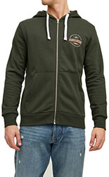 hoodie me fermoyar jack jones jjstamp 12211515 skoyro prasino photo
