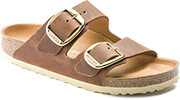 sandalia birkenstock arizona big buckle leoi hex narrow 1011073 cognac kafe photo