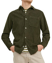 poykamiso jack jones jjkendrick cord overshirt 12236938 skoyro prasino photo