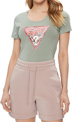 t shirt guess satin triangle w4gi21j1314 prasino photo