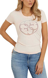 t shirt guess 4g logo strass w4gi29j1314 anoixto roz m photo