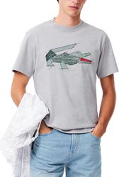 t shirt lacoste crocodile graphic th3603 cca anoixto gkri melanze m photo