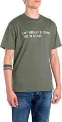 t shirt replay with lettering m3021 0002660 835 xaki photo