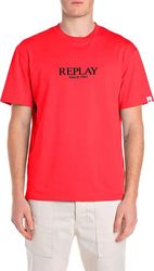 t shirt replay with lettering print m3031 0002660 663 kokkino l photo