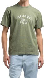 t shirt replay with lettering m3029 00022336g 438 xaki xxl photo