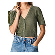 top pepe jeans phayton openwork pl701853 xaki photo