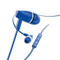 hama 184009 hama joy headphones in ear microphone flat ribbon cable blue extra photo 2