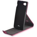 leather case stand for sony xperia z1 pink extra photo 1