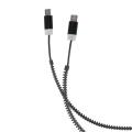 forever 2in1 usb zipper cable with 2x micro usb black extra photo 1