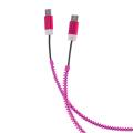 forever 2in1 usb zipper cable with 2x micro usb pink extra photo 1
