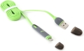 platinet 42872 usb universal cable 2 in 1 micro usb lightning green extra photo 1