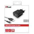 trust 19346 5w wall charger with micro usb cable black universal extra photo 3