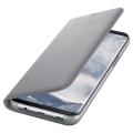 samsung flip case leather led ef ng955ps for galaxy s8 plus silver extra photo 2