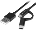 4smarts micro usb usb type c cable combo cord 1m fabric black extra photo 1