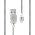 beeyo usb to lightning cable zinc new for apple iphone 5 6 7 8 silver extra photo 1