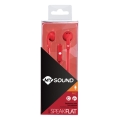 meliconi 497451 mysound speak flat in ear headphones with microphone bicolor red white extra photo 2