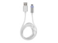 extreme media nka 1209 micro usb led charge synce cable 1m silver extra photo 1