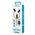 forever 3in1 cable usb to micro usb lightning type c black extra photo 1
