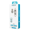 forever silikon cable 2in1 usb to micro usb lightning white extra photo 1