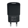 forever tc 01 wall charger usb 2a cable type c black extra photo 1