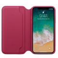 apple mqrx2 iphone x leather folio book case roze extra photo 1