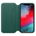 apple mrwy2 iphone xs leather folio book case forest green extra photo 1