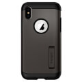 spigen slim armor back cover case stand for apple iphone xs max gunmetal extra photo 1