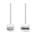 nedis ccgp39300wt10 sync and charge cable apple lightning 8 pin male usb a male 1m white extra photo 1