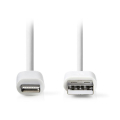 nedis ccgp39300wt20 sync and charge cable apple lightning 8 pin male usb a male 2m white extra photo 1