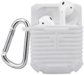 4smarts silicone case with carabiner for apple airpods white extra photo 1