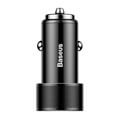 baseus universal car charger small screw with cable lightning 8 pin 34a black extra photo 1