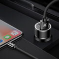 baseus universal car charger small screw with cable lightning 8 pin 34a black extra photo 3
